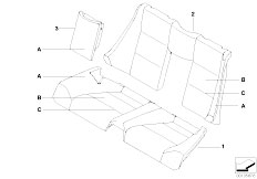 E46 M3 S54 Cabrio / Individual Equipment Individual Cover Seat Rear Leather N5