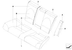 E46 M3 S54 Coupe / Individual Equipment/  Individual Cover Seat Rear Leather N5