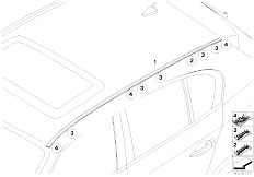 E61N 525d M57N2 Touring / Vehicle Trim/  Roof Moulding