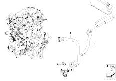 E90 318d M47N2 Sedan / Heater And Air Conditioning/  Additional Water Pump Water Hose