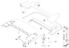 E64N 630i N53 Cabrio / Bodywork Folding Top Compartment Lid