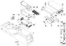 E60 530xd M57N2 Sedan / Vehicle Trim/  Retrofit Armrest Front Movable