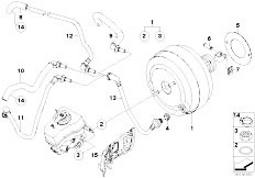 E87N 118i N46N 5 doors / Brakes/  Power Brake Unit Depression