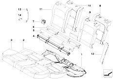 E61N M5 S85 Touring / Seats/  Upholstery Parts For Rear Seat-2