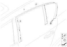 E87 120d M47N2 5 doors / Vehicle Trim/  Cover Window Frame Door Rear