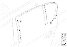 E87N 120i N46N 5 doors / Vehicle Trim/  Cover Window Frame Door Rear