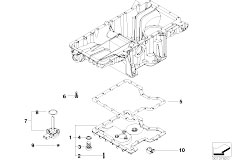 E53 X5 4.4i N62 SAV / Engine/  Oil Pan Bottom Part Oil Level Indicator