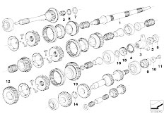 E30 320is S14 4 doors / Manual Transmission Getrag 265 5 Gear Wheel Set Sing Part