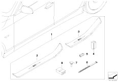 E60N 530xi N53 Sedan / Vehicle Trim/  Illuminated Door Sill Strip Retrofit Kit