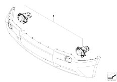 E83 X3 2.0d M47N2 SAV / Lighting Installing Set Fog Lamps