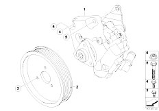 E65 745i N62 Sedan / Steering/  Power Steering Pump-2