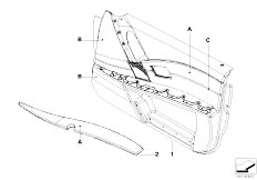 E60 523i N52 Sedan / Individual Equipment/  Indiv Front Door Trim Panel Part Leather