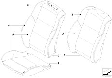 E60 523i N52 Sedan / Individual Equipment/  Individual Sports Seat Cover Front