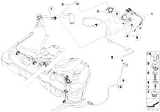 E60 550i N62N Sedan / Fuel Supply/  Activated Carbon Container Fuel Ventilat