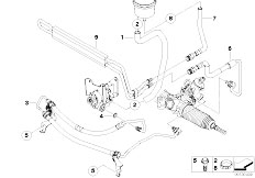E83 X3 3.0i M54 SAV / Steering/  Hydro Steering Oil Pipes