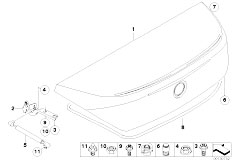 E64N 630i N52N Cabrio / Bodywork Single Components For Trunk Lid