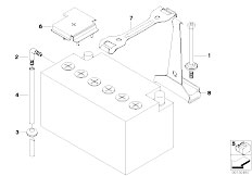 E83N X3 2.0d N47 SAV / Vehicle Electrical System Battery Holder And Mounting Parts