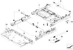 E61 520d M47N2 Touring / Seats/  Front Seat Rail