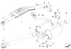 E61 545i N62 Touring / Exhaust System Exhaust System Rear