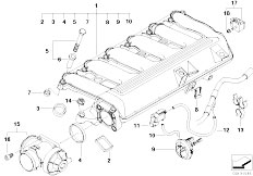 E60 525d M57N Sedan / Engine Intake Manifold Agr Vacuum Controlled