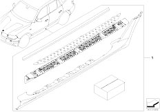 E83N X3 2.0d M47N2 SAV / Vehicle Trim/  Retrofit Kit Aluminium Footboard
