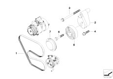 E67 745LiS N62 Sedan / Engine Belt Drive For Air Cond Power Steering