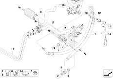 E53 X5 3.0d M57N SAV / Steering/  Hydro Steering Oil Pipes