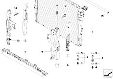 E83 X3 2.0d M47N2 SAV / Radiator Mounting Parts F Radiator