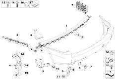 E83 X3 2.0d M47N2 SAV / Vehicle Trim Rear Bumper Mounting Parts
