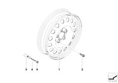 E61N 525xd M57N2 Touring / Wheels Black Steel Emergency Wheel