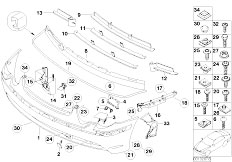 E66 730Li M54 Sedan / Vehicle Trim/  Trim Panel Bumper Front