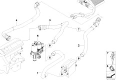 E83 X3 3.0d M57N SAV / Heater And Air Conditioning/  Water Pump Valve Hoses