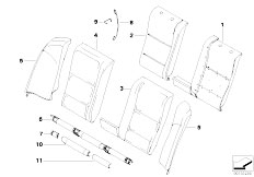 E61 525i M54 Touring / Seats/  Through Loading Facility Seat Cover