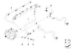 E61 520d M47N2 Touring / Fuel Preparation System/  Fuel Lines