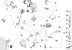 E90 318d M47N2 Sedan / Radiator Cooling System Water Hoses