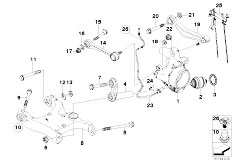 E68 Hydrogen 7 N73 Sedan / Rear Axle/  Rear Axle Support Wheel Suspension