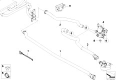 E61 523i N52 Touring / Heater And Air Conditioning/  Water Valve Water Hose Ihka Basis