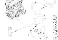 E85 Z4 2.0i N46 Roadster / Heater And Air Conditioning/  Additional Water Pump Water Hose