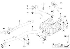 E65 730d M57N Sedan / Exhaust System/  Exhaust System Rear