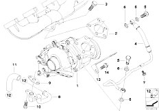 E65 745d M67N Sedan / Engine/  Turbo Charger With Lubrication