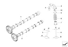 E65 745d M67N Sedan / Engine Valve Timing Gear Camshaft Valves