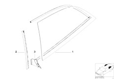 Z3 Z3 M3.2 S50 Coupe / Vehicle Trim/  Side Window Fixed