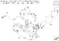 E65 730i N52 Sedan / Steering Hydro Steering Oil Pipes-2