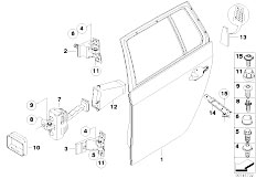 E61 535d M57N Touring / Bodywork/  Rear Door Hinge Door Brake