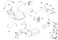 E65 745d M67N Sedan / Exhaust System Catalyser Diesel Particulate Filter