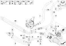 E91N 330i N52N Touring / Steering/  Hydro Steering Oil Pipes