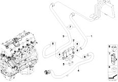 E66 730Li N52 Sedan / Heater And Air Conditioning Water Valve Water Hose