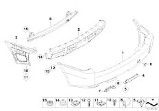 E83 X3 2.0d M47N2 SAV / Vehicle Trim Bumper Trim Panel Rear