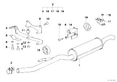 E34 525tds M51 Touring / Exhaust System/  Rear Silencer