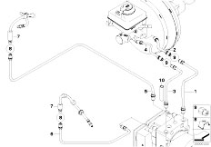 E64 M6 S85 Cabrio / Brakes Brake Pipe Front